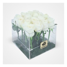 Lipstick Roses in Plexiglass Box